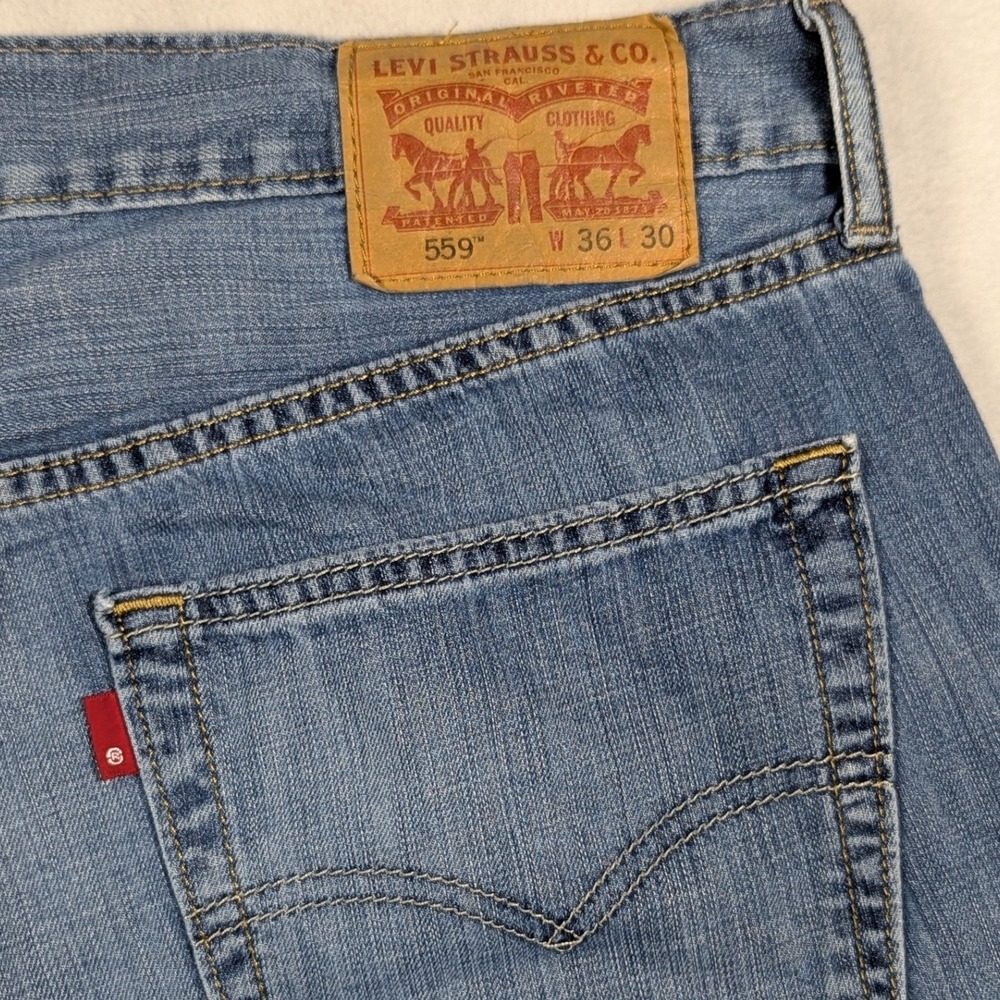 Levis 559 Relaxed Straight Leg Jeans Mens 36 Medium Wash Blue‎ Denim